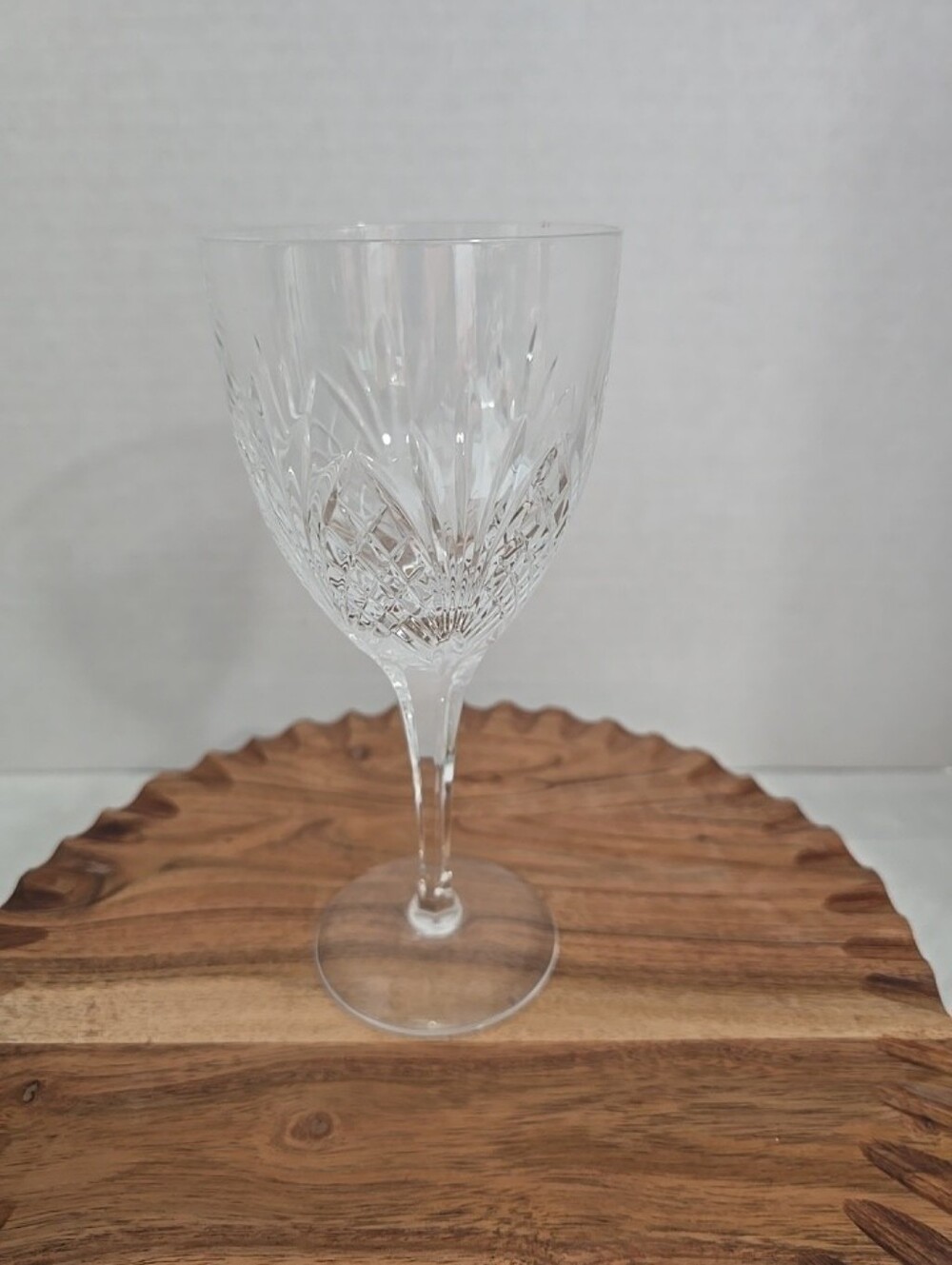 Vtg Chartres Atlantis Cut Crystal Wine Water Goblet 7 3/8" Tall "EUC" RARE  READ
